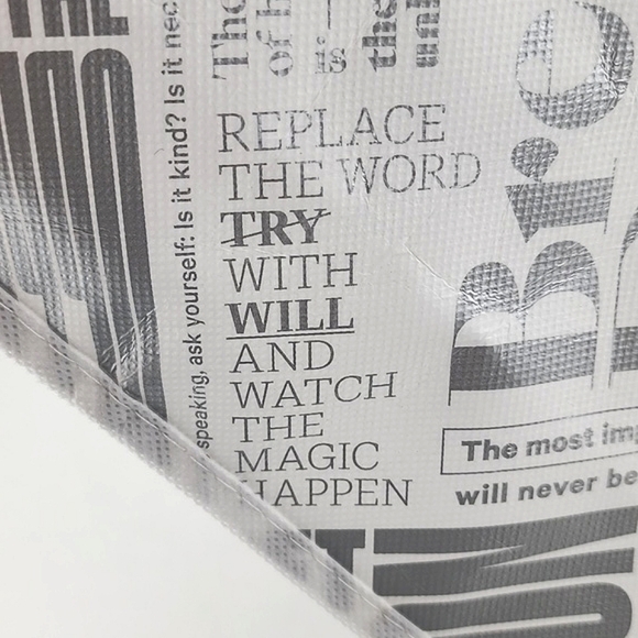 Lululemon Carryall Tote Inspirational Quotes White  Grey - Picture 5 of 9